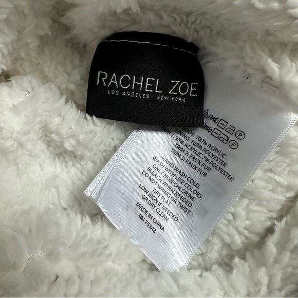 Rachel Zoe Gray Knit Fleece-Lined Beanie Winter Hat with Pom - Picture 8 of 8